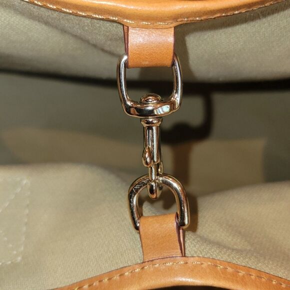 Dooney and Bourke Medium Canvas Leather Monogram Tote Purse Sand - Picture 12 of 15